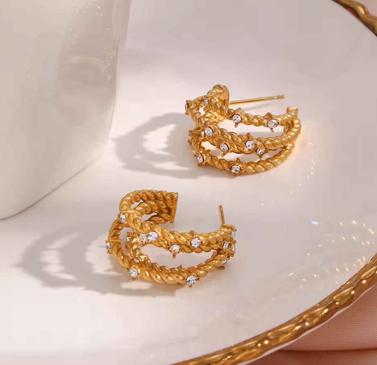Four layered stoned Earrings
