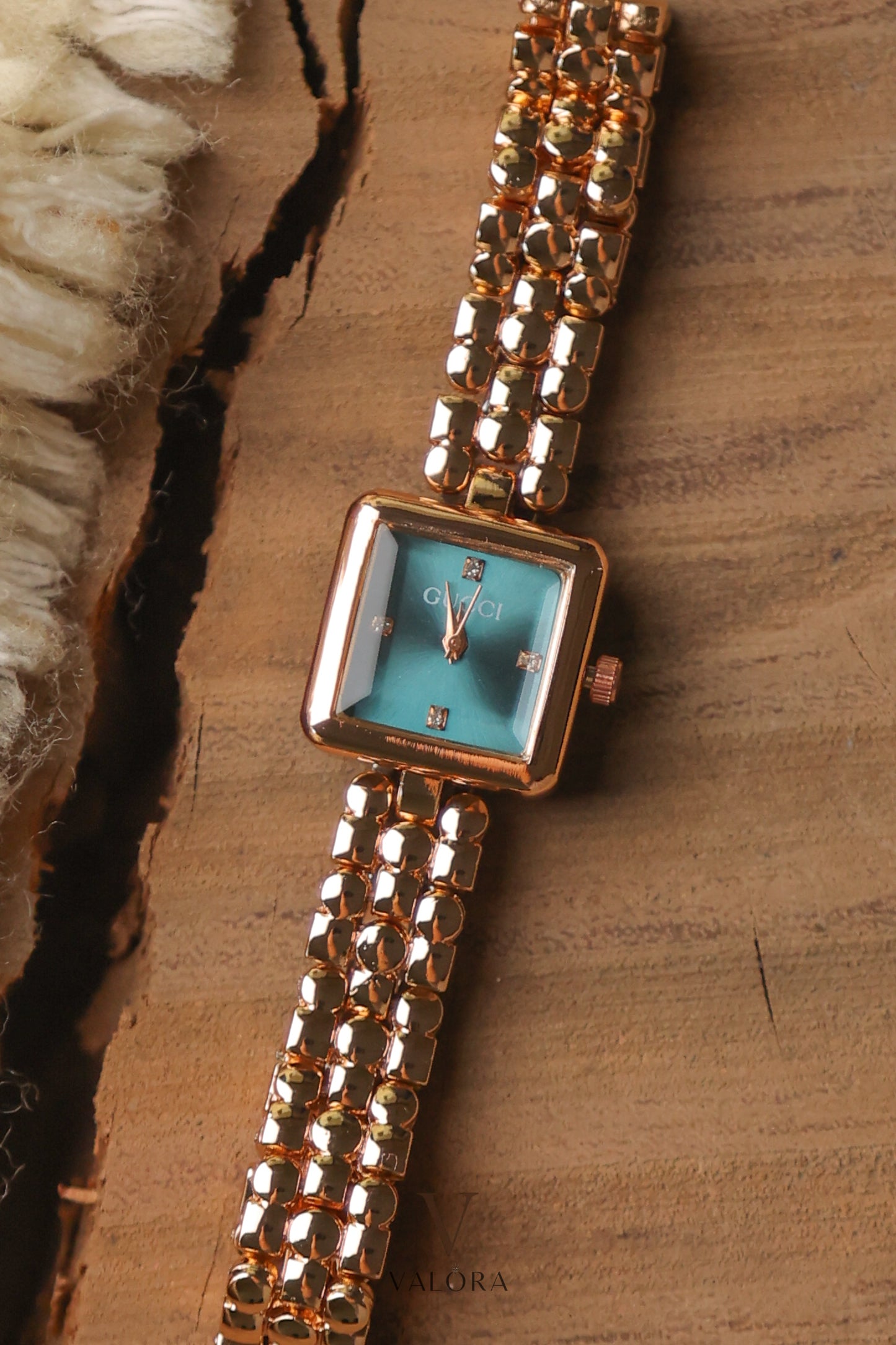 Gu-cci Rosegold Green Dial