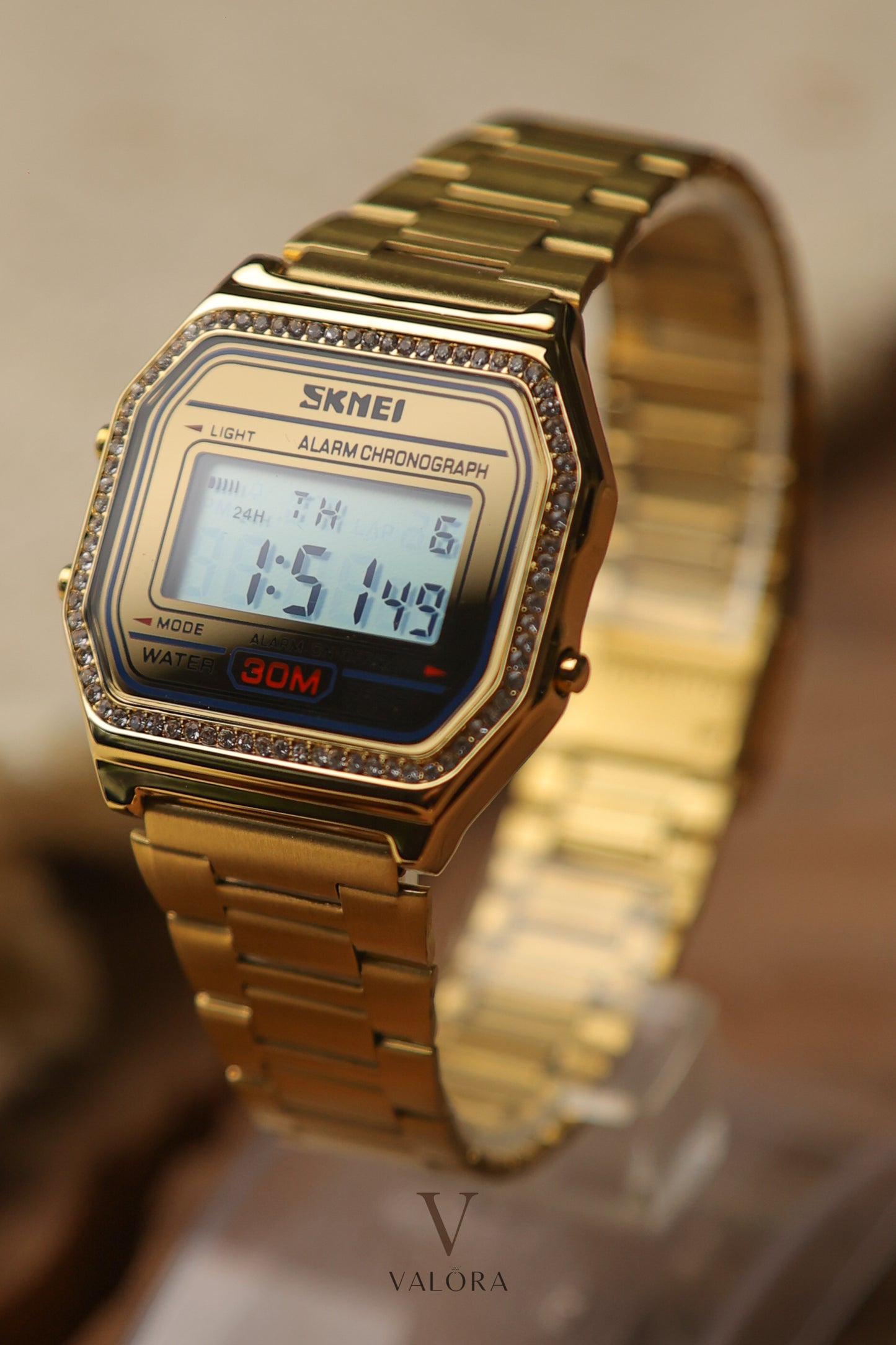 Sk-mei Golden Vintage Diamond Bezel