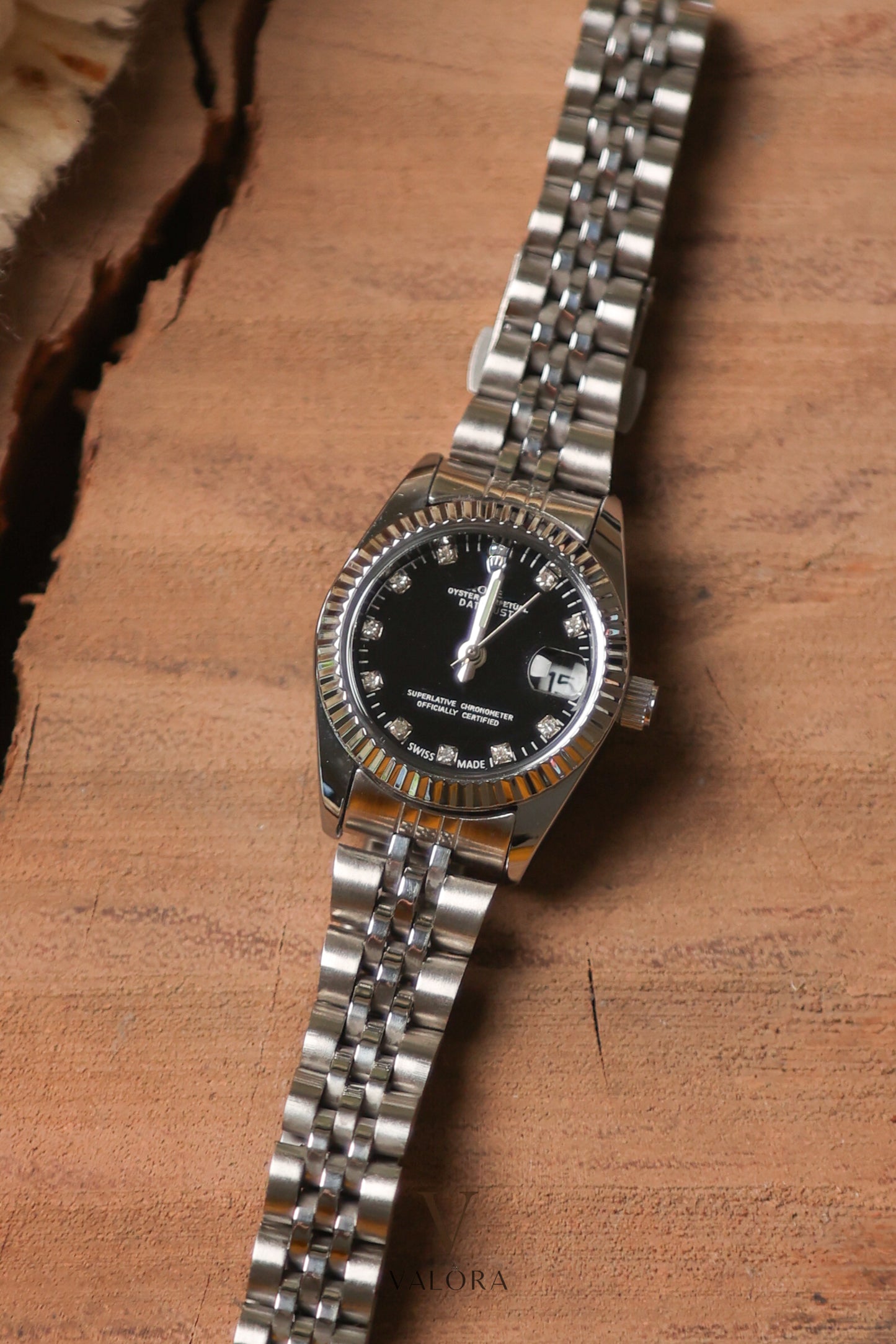Rol-ex Mini Silver Black dial