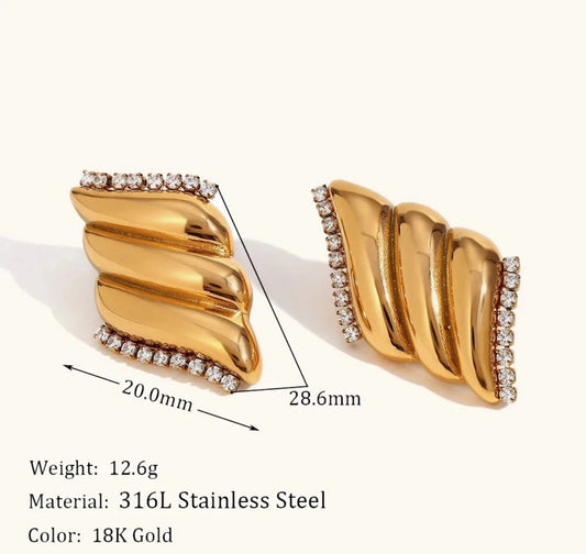 3 layered diamond Earrings