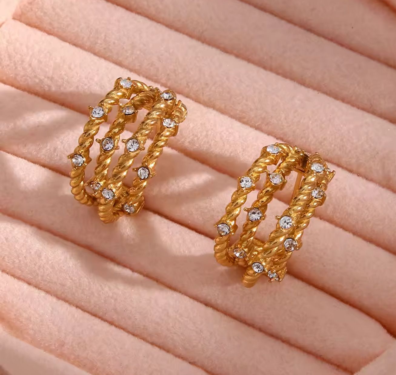 Four layered stoned Earrings