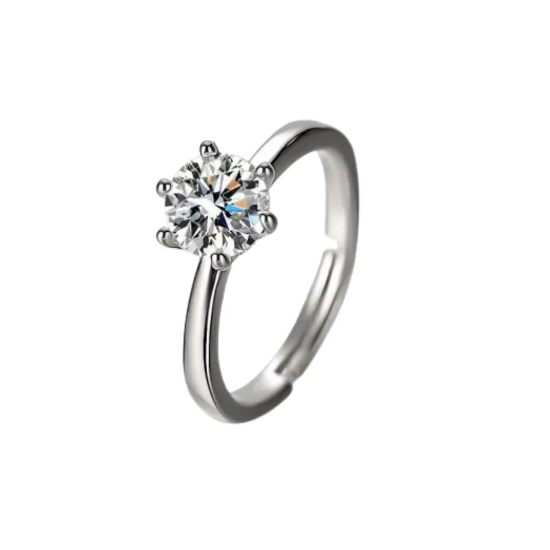 Adjustable silver stoned Ring