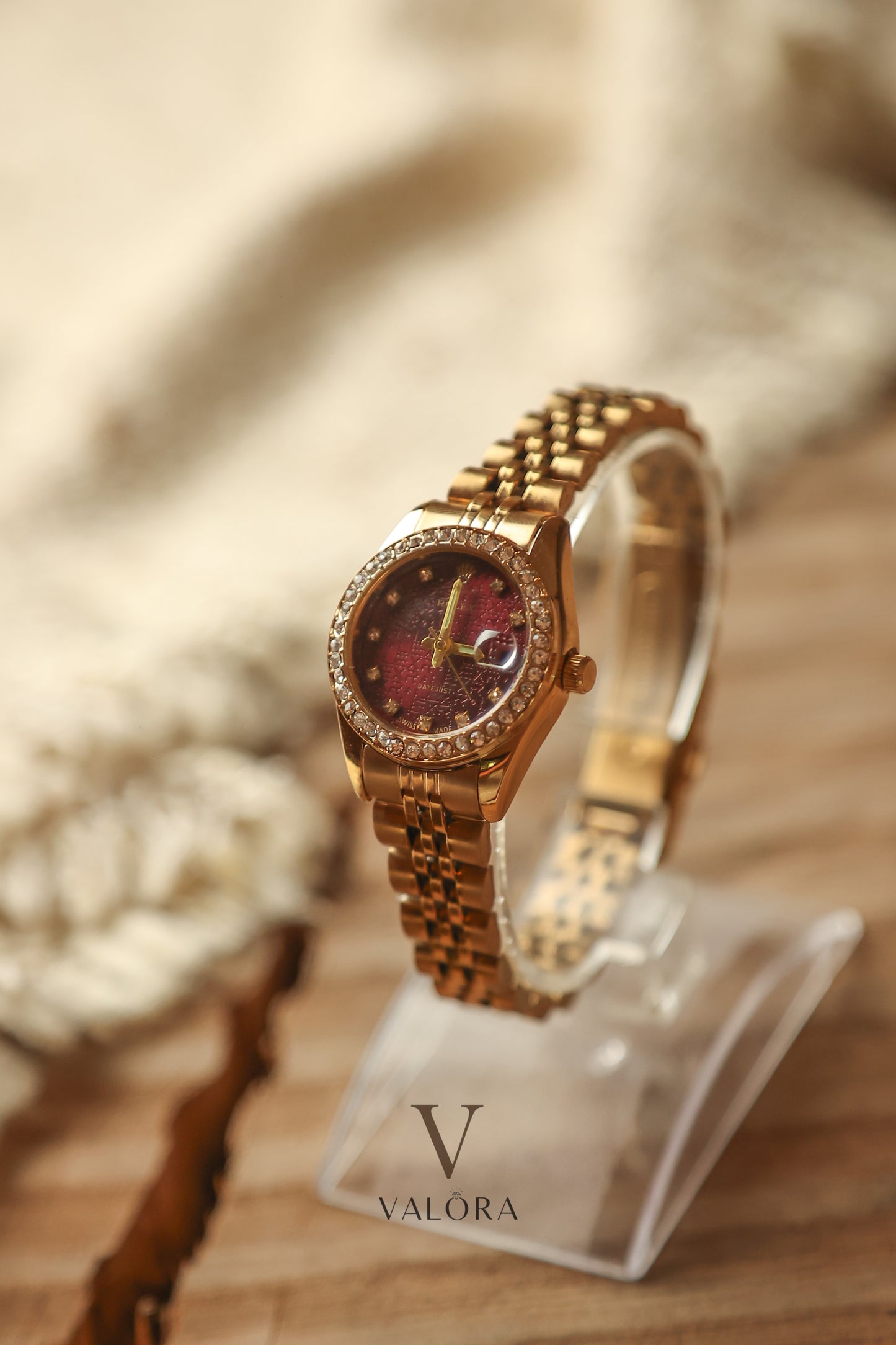 Rol-ex Mini Red Diamond Bezel