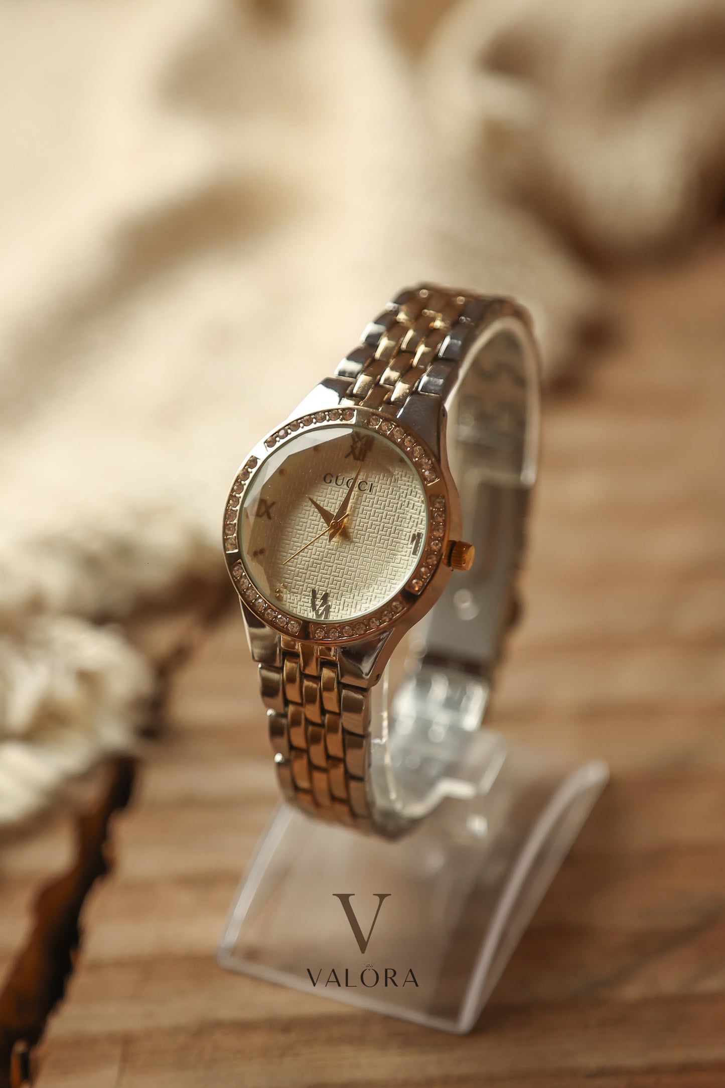 Gu-cci Diamond Bezel Twotone