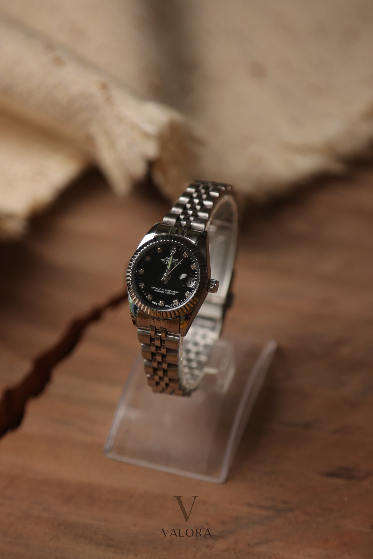 Rol-ex Mini Silver Black dial