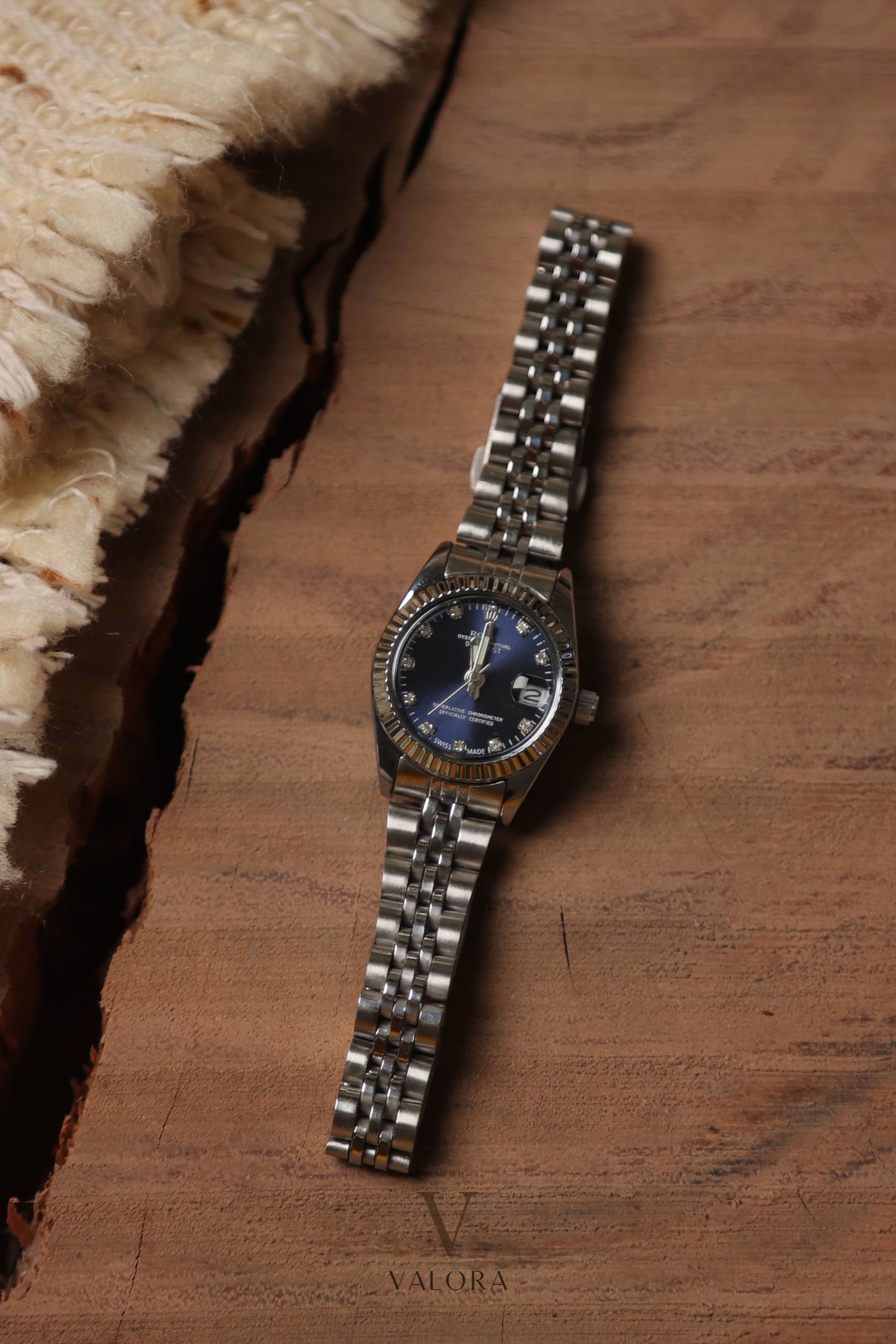 Rol-ex Mini Silver Blue Dial