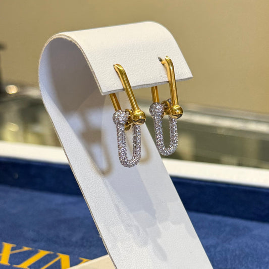 Radiant Hoop Pave Earrings