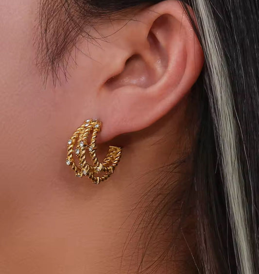 Four layered stoned Earrings