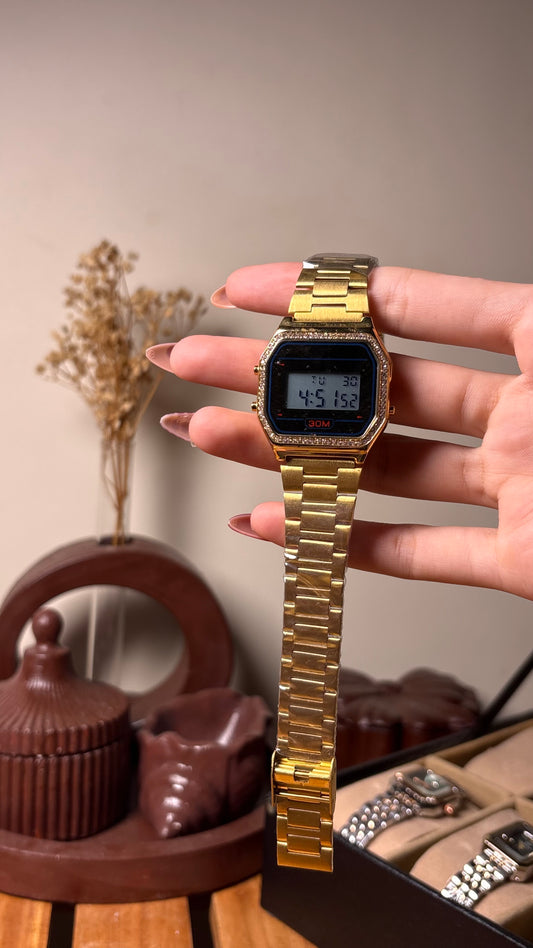 Sk-mei Golden Vintage Diamond Bezel
