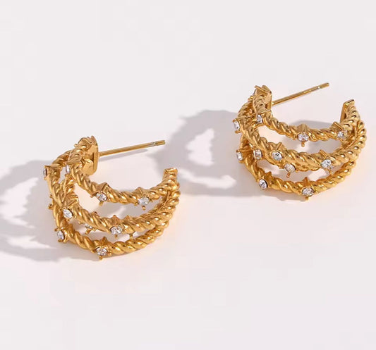 Four layered stoned Earrings