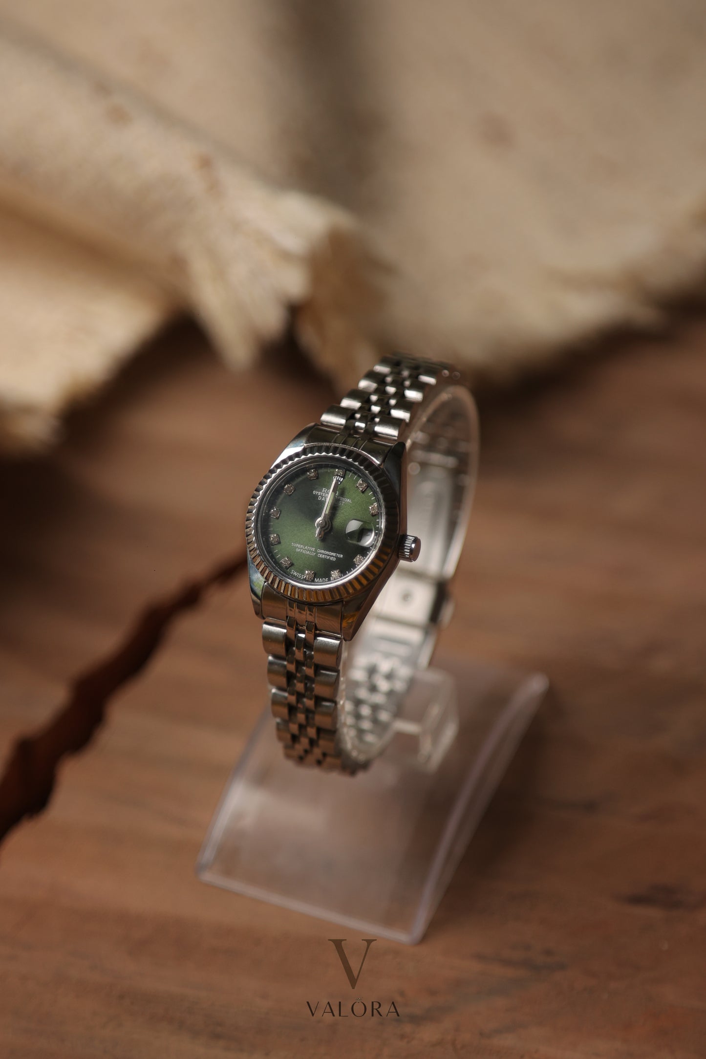 Rol-ex Mini Silver Green Dial