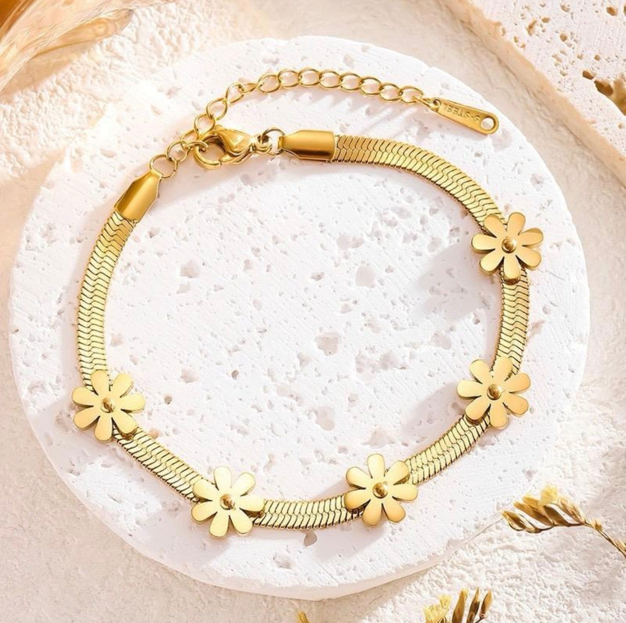 Five Flowers snake chain Bracelet