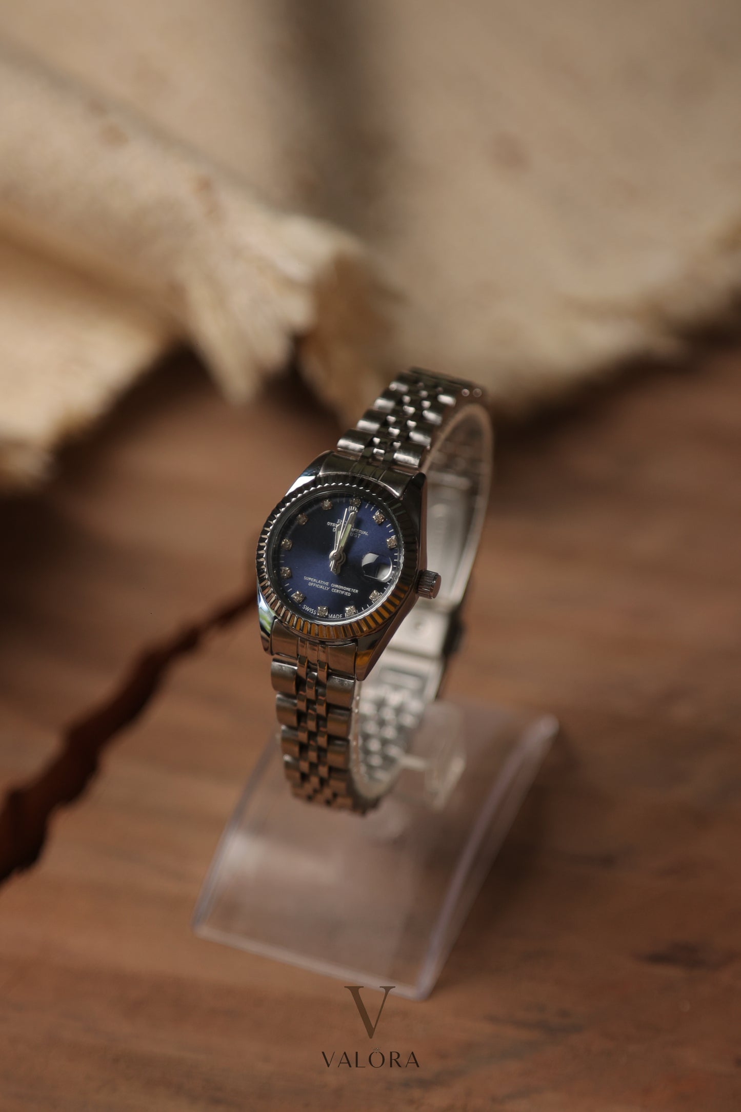 Rol-ex Mini Silver Blue Dial
