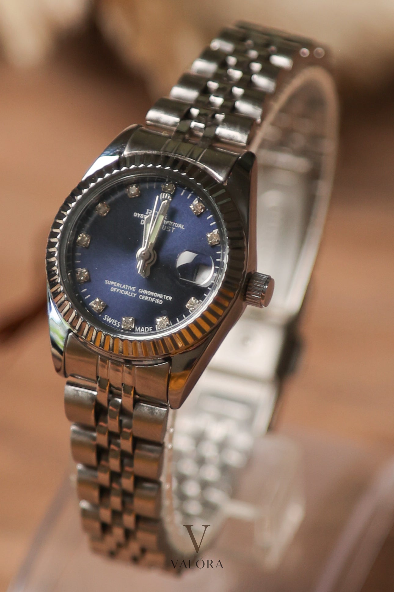 Rol-ex Mini Silver Blue Dial