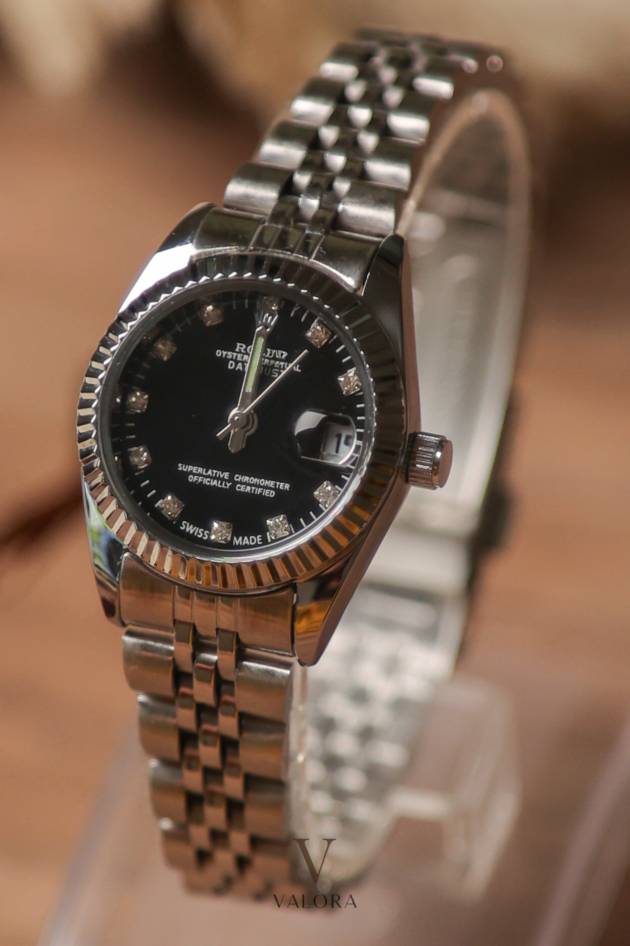 Rol-ex Mini Silver Black dial