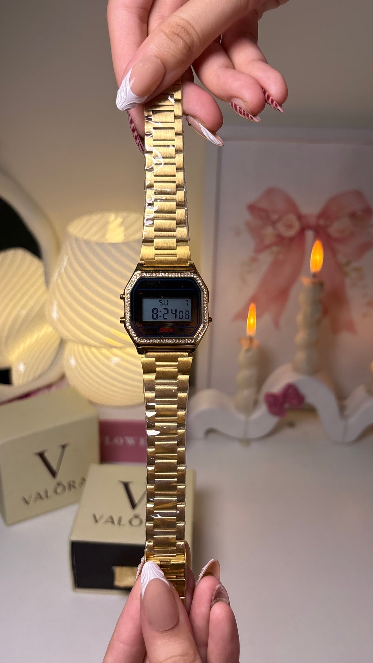 Sk-mei Golden Vintage Diamond Bezel