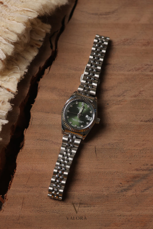 Rol-ex Mini Silver Green Dial