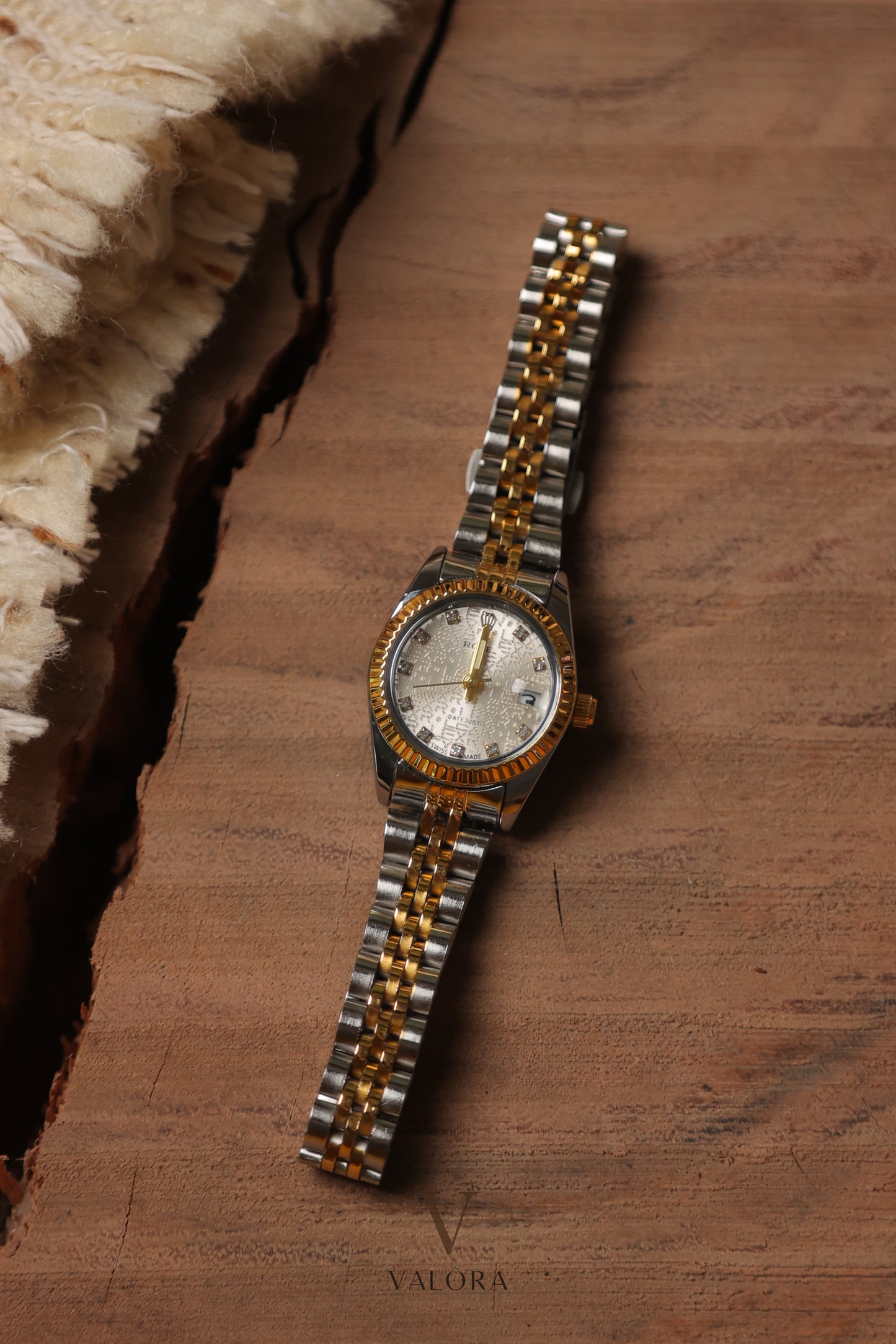 Rol-ex Two Tone Silver Dial