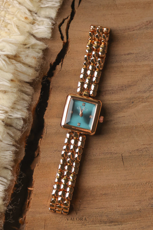 Gu-cci Rosegold Green Dial