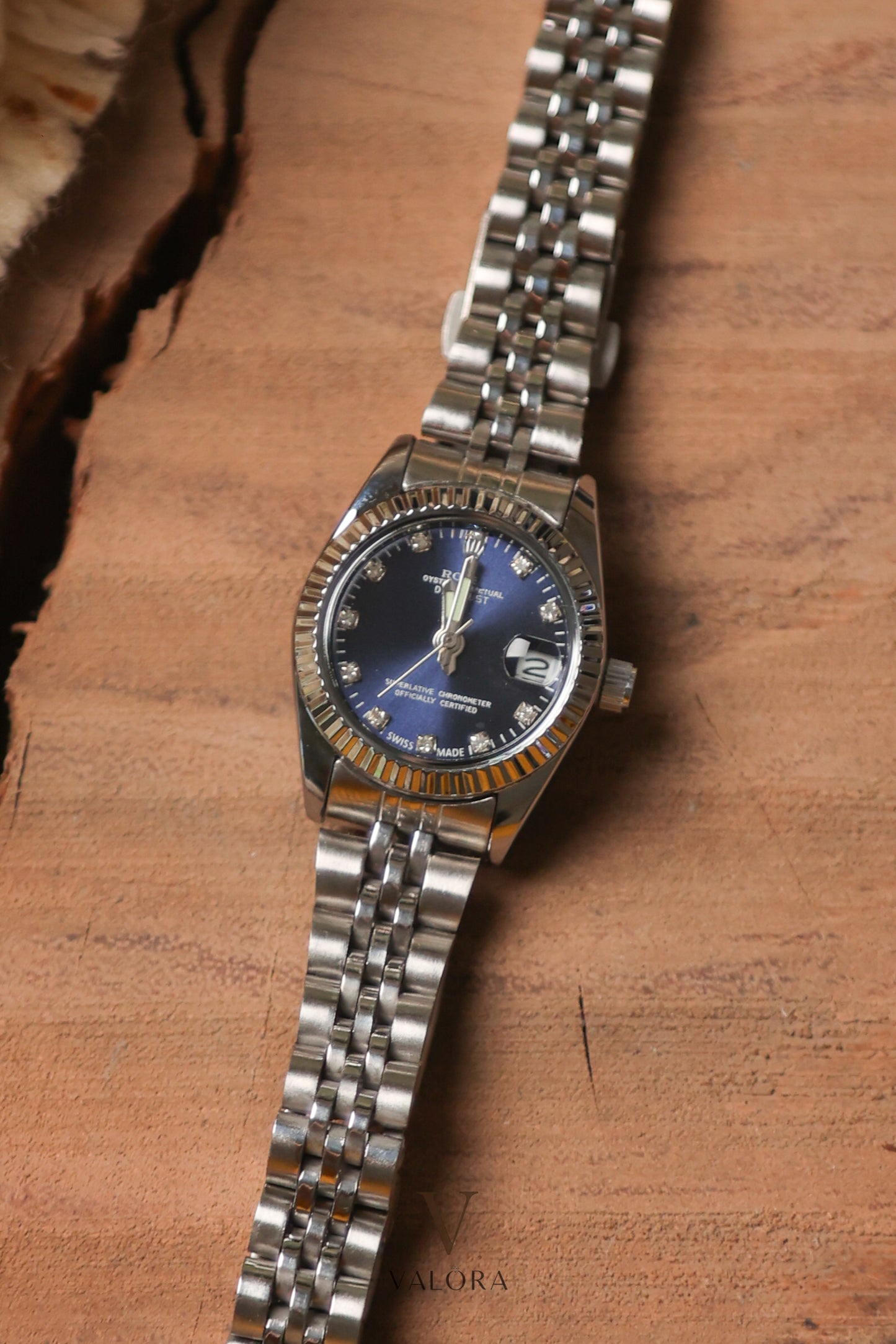 Rol-ex Mini Silver Blue Dial