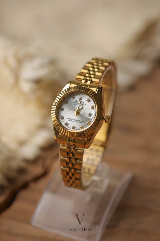 Rol-ex Golden White Dial Datejust