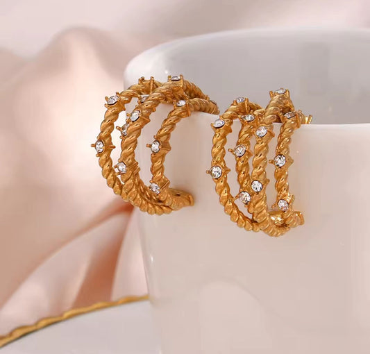 Four layered stoned Earrings