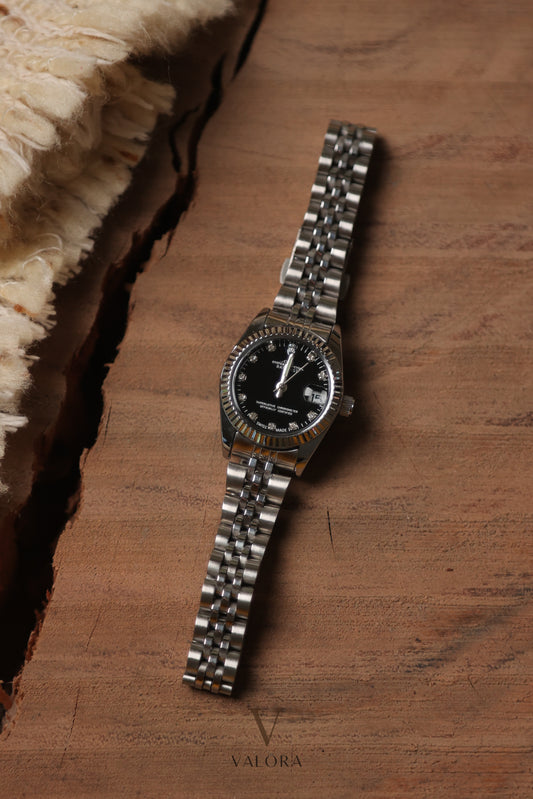 Rol-ex Mini Silver Black dial