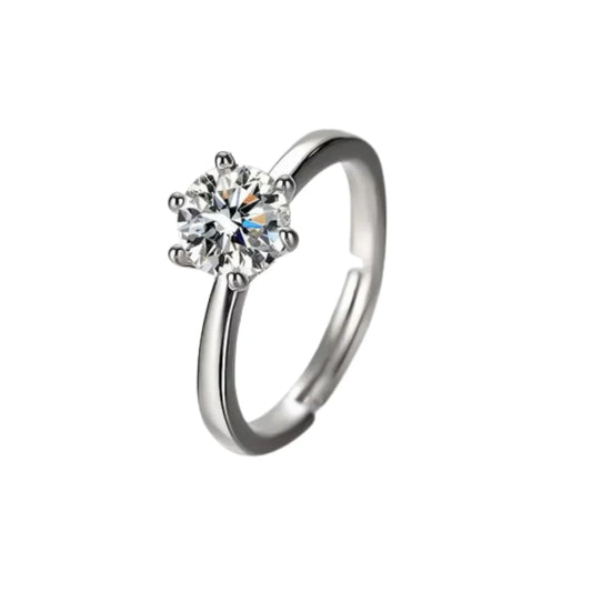 Adjustable silver stoned Ring