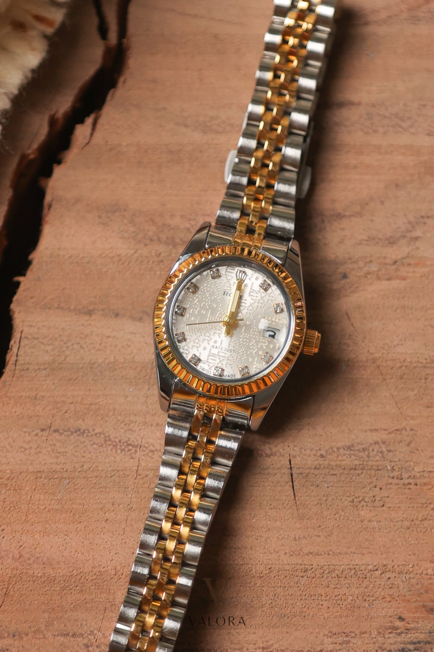 Rol-ex Two Tone Silver Dial