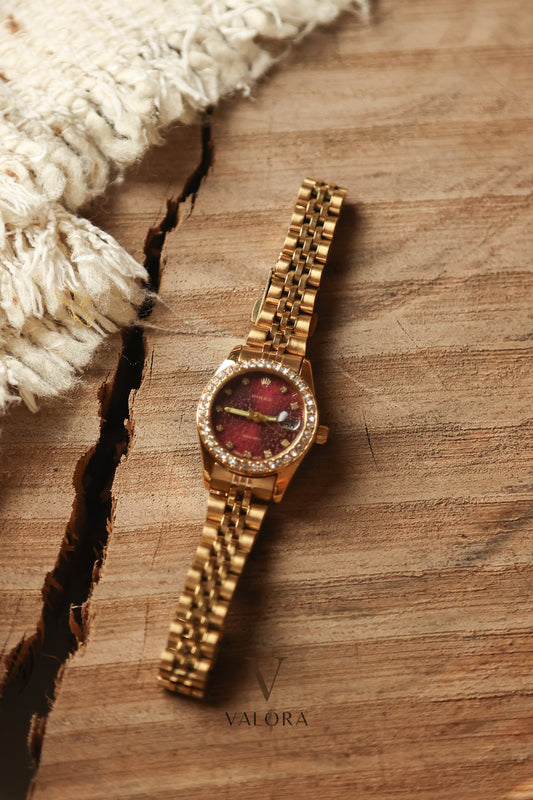 Rol-ex Mini Red Diamond Bezel