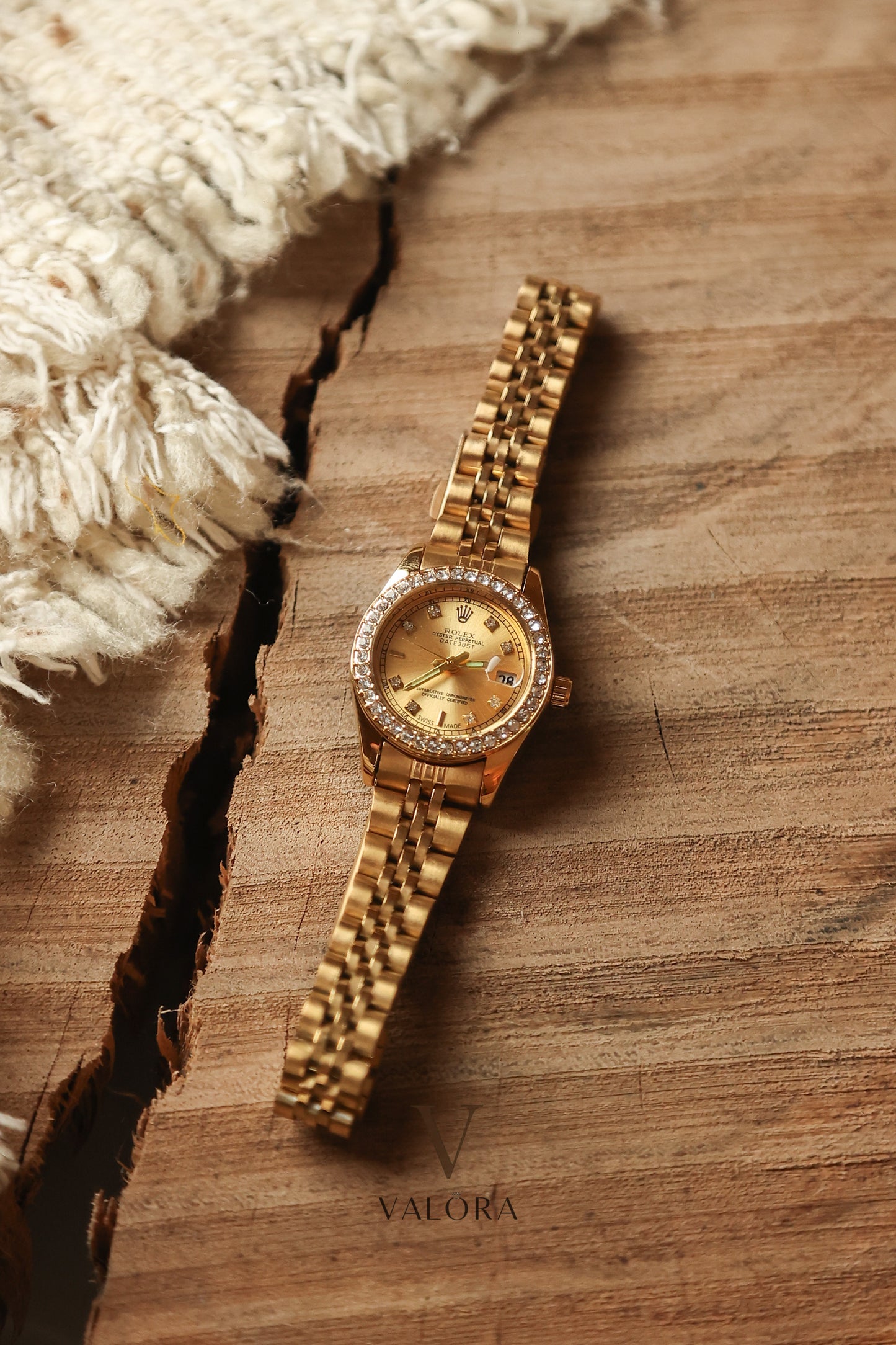 Rol-ex Mini Golden Diamond Bezel
