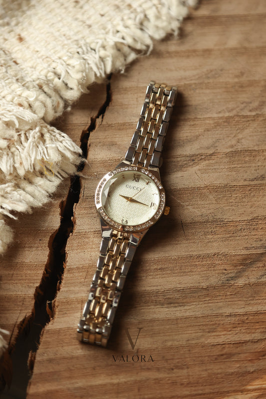 Gu-cci Diamond Bezel Twotone