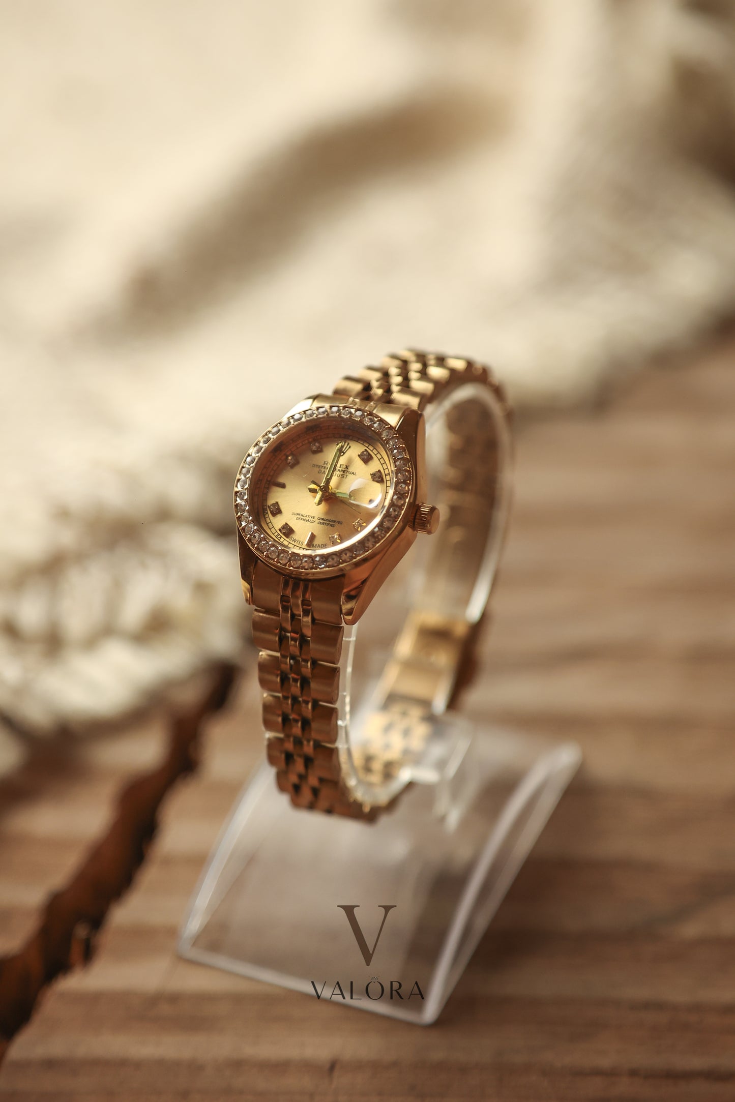 Rol-ex Mini Golden Diamond Bezel