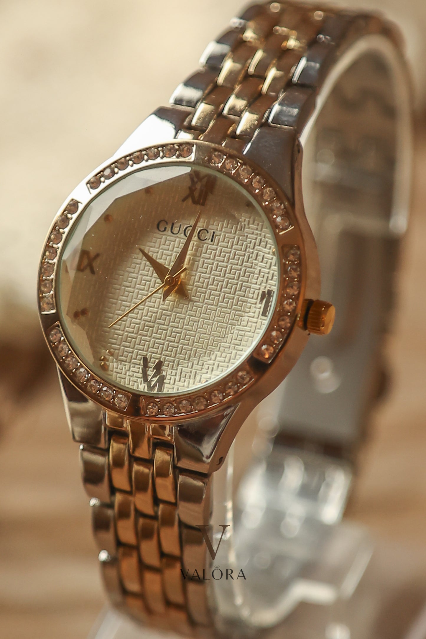 Gu-cci Diamond Bezel Twotone