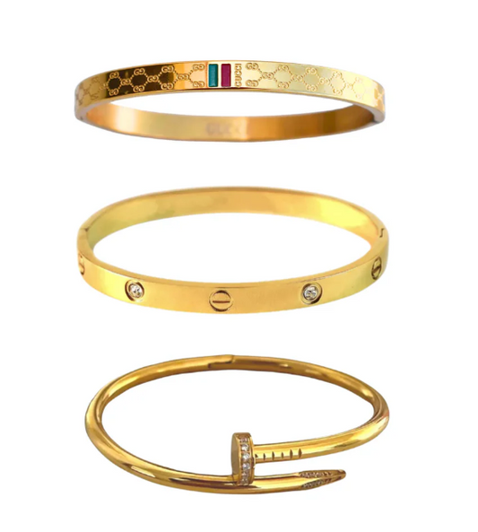 Car-tier Nail And Love Bangle With Charm